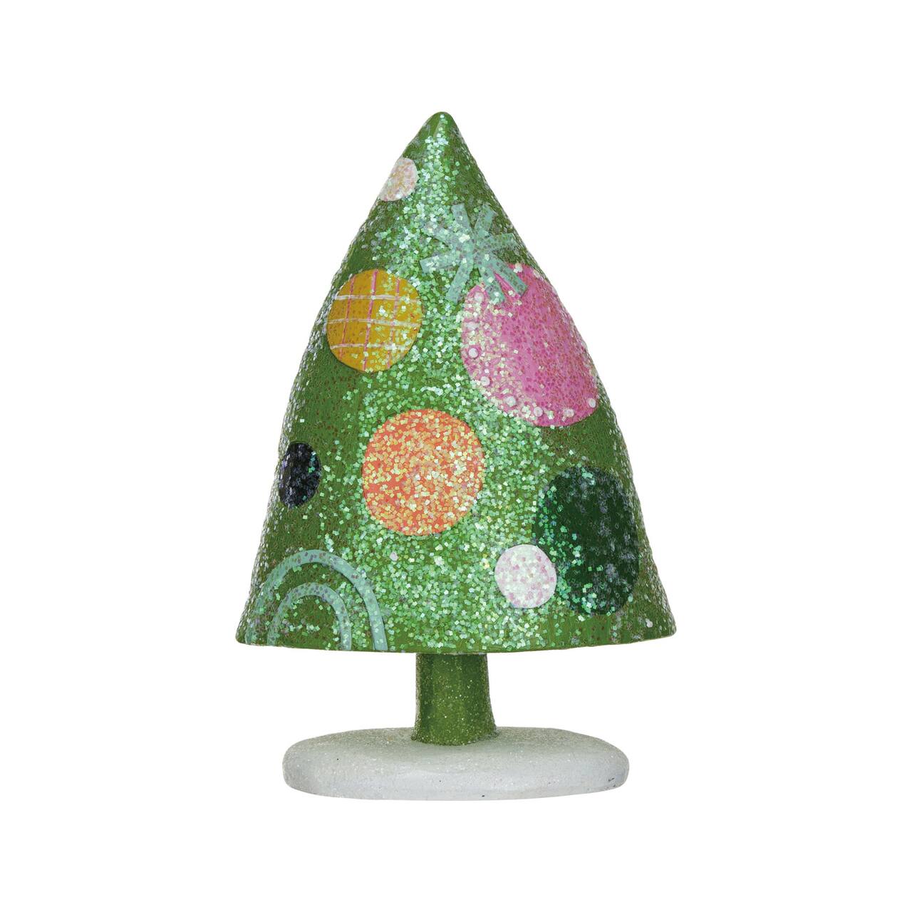 Hello Honey® 6.25" Multicolor Dots Glitter Christmas Tree Figurine